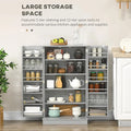 Spaco 17 - Tier Kitchen Small Pantry Cabinet with 2 Doors and 6 Adjustable Shelves, Cabinet Pantry, Freestanding 5 - Tier Shelving Pantries for Kitchen Storage, Gray