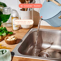 Beautiful 12pc Ceramic Non - Stick Cookware Set with Strainer Lids, White Icing by Drew Barrymore