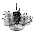 Venice Pro Noir Tri - Ply Stainless Steel Healthy Ceramic Nonstick 13 Piece Cookware Pots and Pans Set