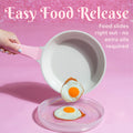 Paris Hilton 10 - Piece Ceramic Nonstick Cast Aluminum Cookware Set, Clean Ceramic? Coating, Faceted Pink Design