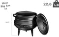 Bruntmor Pre - Seasoned Cast Iron Cauldron - Bruntmor African Potjie Pot with Lid - 3 Legs for Even Heat Distribution - Camping Dutch Oven Cookware for Over - the - Fire Cooking - 10 Quarts, X - Large